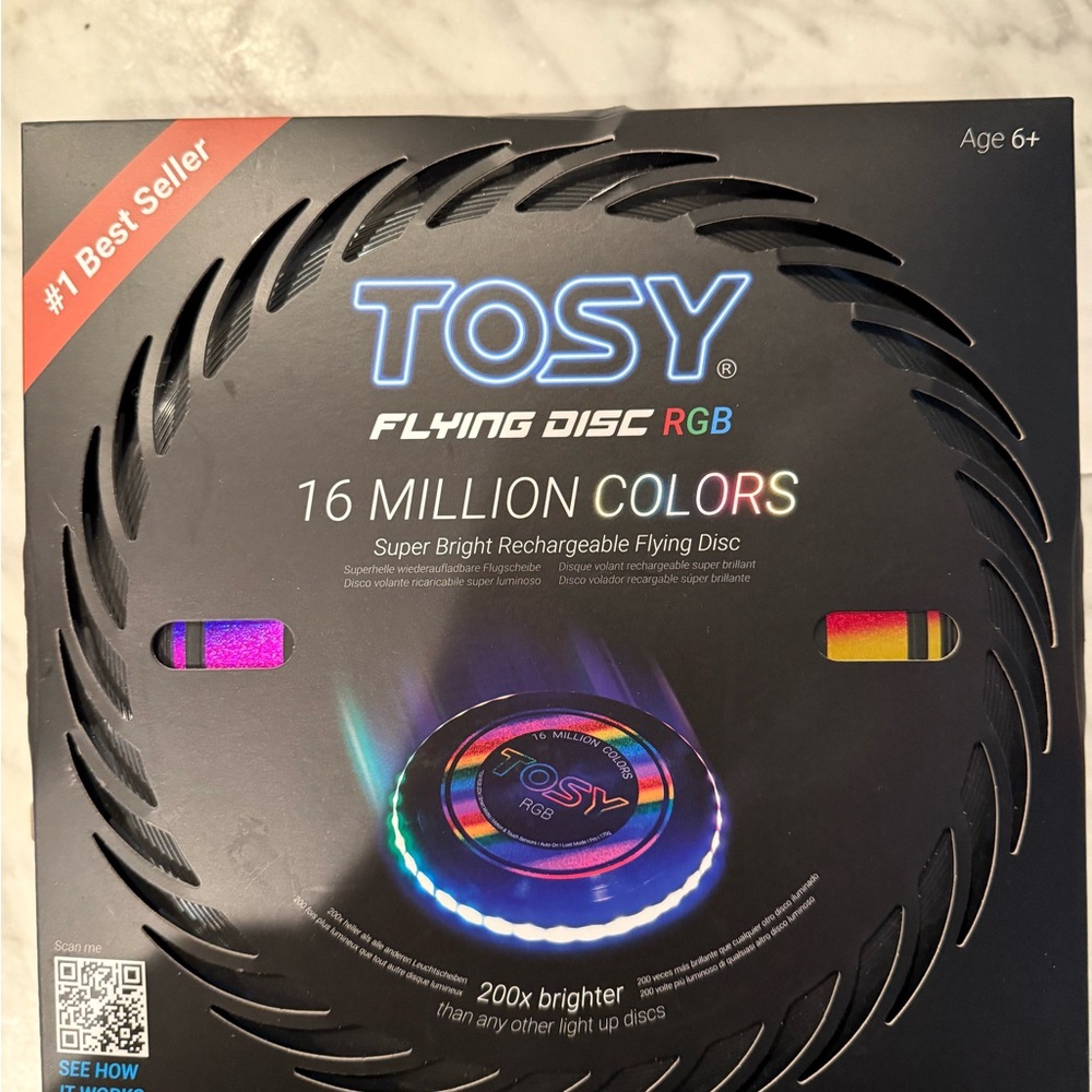 NWT RGB Flying Disc - Black with Multicolor Lights